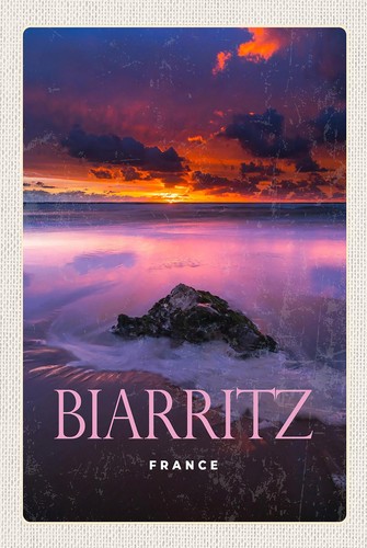 Blechschild 18x12 biarritz - blechschild,