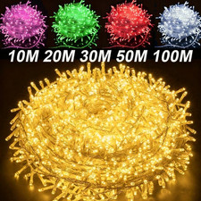 10-100M LED Lichterkette Strom Weihnachten Außen Innen Party Beleuchtung Deko DE