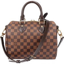 Louis Vuitton Damier Ebene Monogram Speedy 25 Handbag Tasche