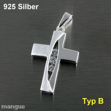 Kreuz Anhänger Kommunion Taufe Konfirmation 925 Silber auf Wunsch mit Kette