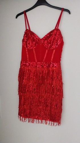 Abendkleid glitzer rot 36 - abendkleid,