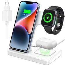 CAVN 3 in 1 Kabelloses Ladegerät, Wireless Charger Kompatibel mit Handys