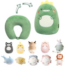 2 in 1 Nackenkissen Verformbares U-förmiges Kissen Kuscheltier Reisekissen 