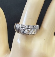 Drei Stein Ring Damen Baguette
