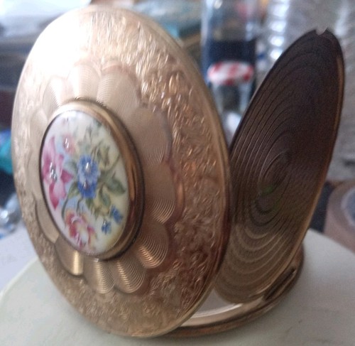 Vintage puderdose goldfarbe - in,