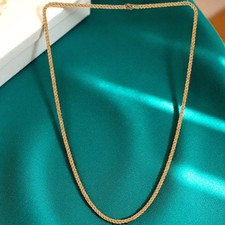 Elegantes Dubai Unisex Verdreht Französisch Seil Kette Halskette in 22K Gelbgold