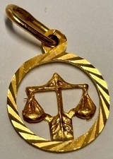 antiker Anhänger Sternzeichen Waage 333 gold Goldschmuck neu