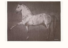 Hermès Cheval Palomino Alezan Grau Überwurf Decke Kaschmir Neu in Box & Quittung