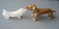 2 Dackel Hunde Figuren kleine