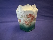 alte sch. Jugendstil Dose Gefäß nur Unterteil Porzellan tolles Rosenmotiv