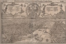 Sebastian Münster: Frankfurt Main - Originaler Holzschnitt aus Cosmographia 1550
