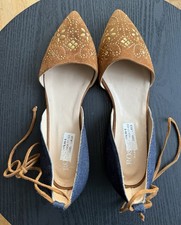 Schicke ROSSARO Ballerina, Größe 43,5, braun-blau, TOP