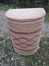 Wäschekorb Natur mit Deckel Wäsche Box  45 x 35 x 58 cm Holz Geflecht