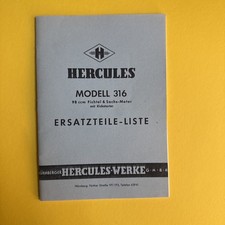 Hercules Modelle 316 Ersatzteilliste 98 ccm Sachs Motor – Oldtimer-Rarität