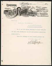 Rechnung Heidelberg 1908, Fr. Reisig, Essigfabrik, Das Betriebsgelände, Schutzm 