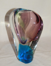 Große edle Czech Art Glass Vase Mstisov Vladimir Mika  20 cm  1,8 kg