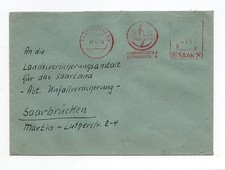 Saarland Brief Absenderfreistempel Saarbrücken 17.12.53 VKS