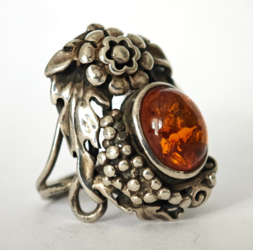 Großer vintage bernstein ring - großer,