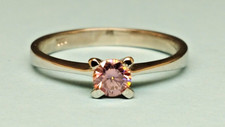 Goldschmiedering rosa rosé Moissanit Weißgold Gold Ring handmade