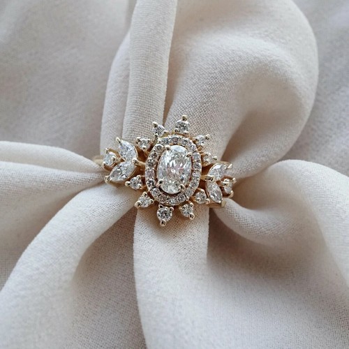 Oval diamant cluster - 1,50,