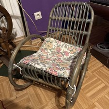 Schaukelstuhl für Kinder, Natur Rattan, Gestäbt, Honigfarben