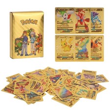 55 Stück Deutsch Karte Gold Pokémon Sammelkarten Kartenspiele Karte NEU