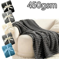 Wohndecke Flanell Kuscheldecke warme Sofadecke Bettüberwurf 450gsm Dicke Decke