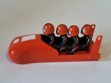 PAT Pending Rodel 4er Bob Schlitten Spielzeug Vintage rot / schwarz Rennrodel