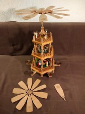 Weihnachtspyramide Windmühle Karussel 3 Ebene aus Holz