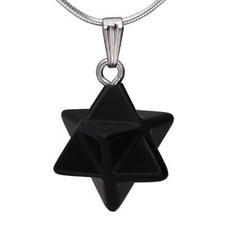 Merkaba Edelstein Anhänger Schungit Heilstein Pendel Lebensstern Heilstein