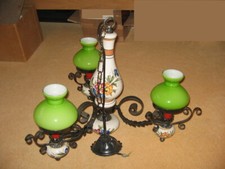 Lampe Kronleuchter, Deckenlampe Porzellan Glas Schmiedeeisen Lieferdienst s.Text