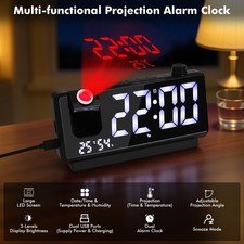 Digital Projektionsuhr Projektionswecker Wecker mit Temperatur Luftfeuchtigkeit