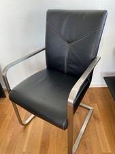 6 x Schwingstuhl mit Echtlederbezug 