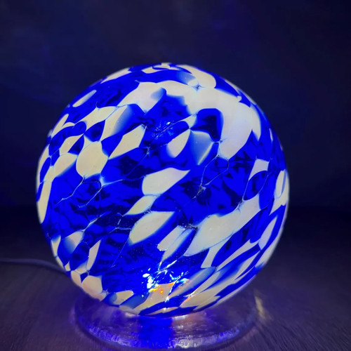 Glaskugel lampe 15cm blau - glaskugel,