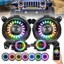 9'' RGB LED Headlight + 4" Fog