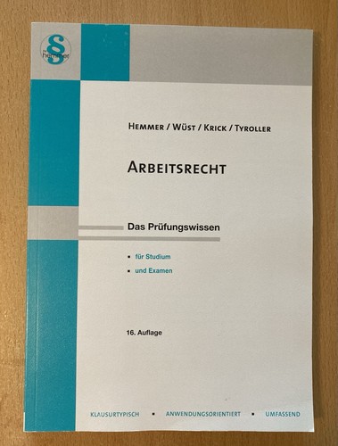 Arbeitsrecht skript hemmer - -,