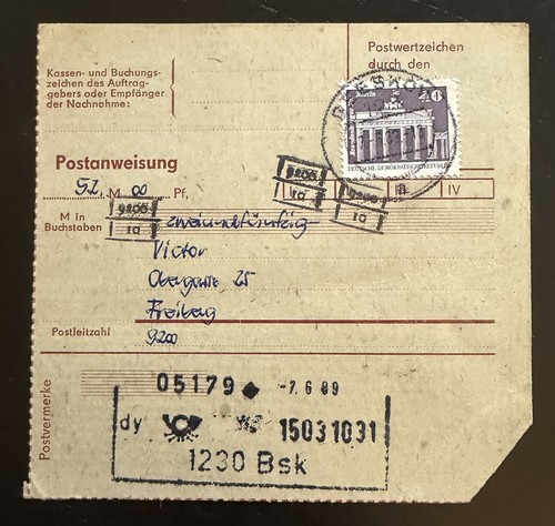 Ddr 1879 postanweisung - mi,