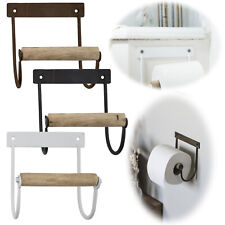 Vintage Toilettenpapierhalter Schwarz Weiß Gold 14cm Holzrolle Klo-Rollenhalter