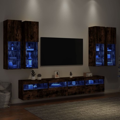 Wohnwand mit led anbauwand - tv,