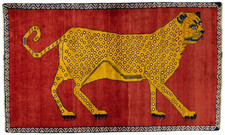 Handgeknüpfter Gabbeh Teppich – Kraftvolles Tiger-Design  148 x 90