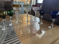 Hofbauer Bleikristall 7 x Überfanggläser