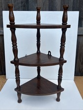 Vintage Eckregal aus Holz - kleines Eckwandregal - freistehendes Regal GC