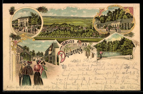 Lithographie bad driburg - lithographie,