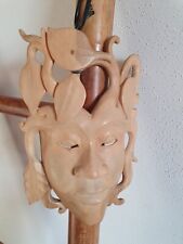 Bali Maske, Holz, Höhe 25 cm,Dreammask, geschnitzt,Blätter,Wandschmuck,handmade