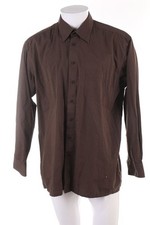 LORENZO CALVINO gestreiftes Hemd XL Braun