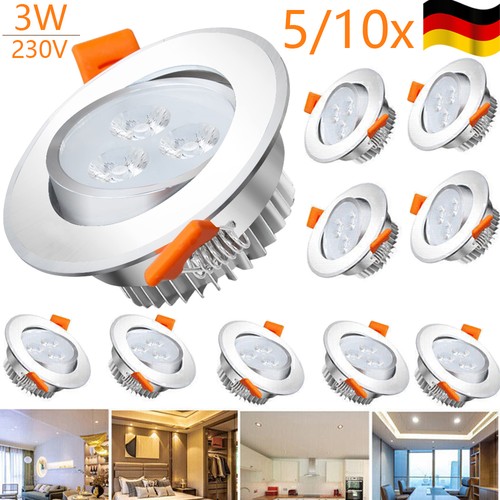 10x led einbauleuchte 3w - 5/10x,