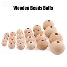 Natur Holzperlen 4mm - 60mm Rund großes Loch 2mm - 7mm Schmuck perlen Farblos