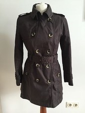 MASSIMO DUTTI TRENCHCOAT JACKE MANTEL IN DUNKELBRAUN GR.M KLASSISCH ELEGANT