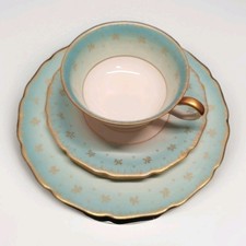 Sammeltassen Gedeck 3-teilig, Rosenthal Ivory, weiß, türkis, gold 