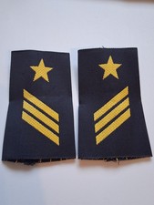 Bundeswehr Rangschlaufen Marine gelb auf blau Hauptgefreiter OA 1 paar